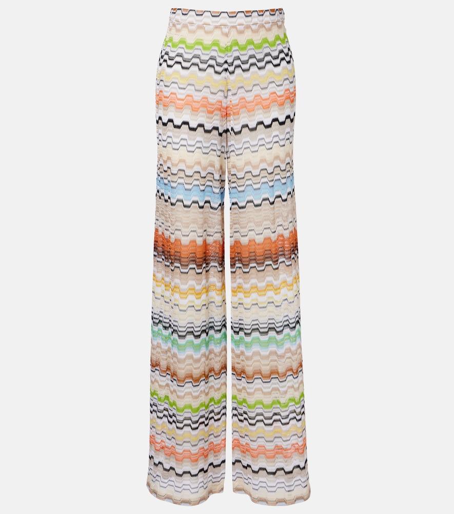 missoni zig zag high-rise wide-leg pants