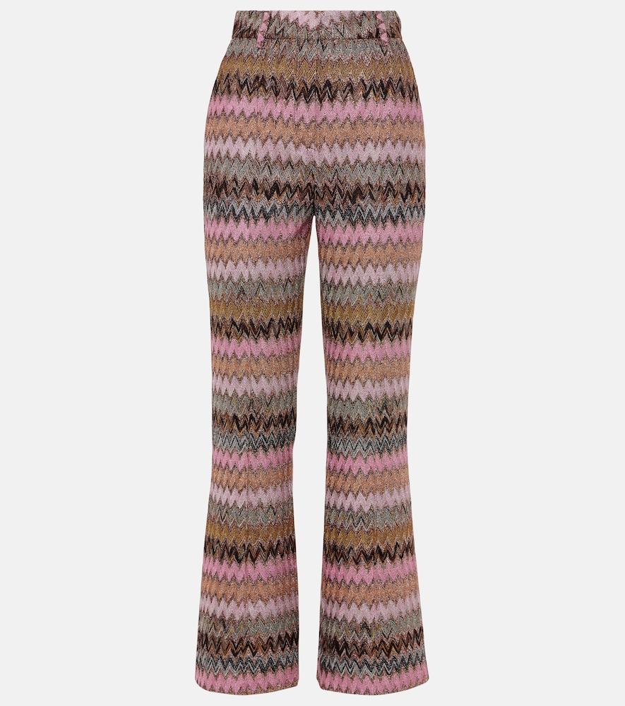 missoni zig zag metallic flared pants