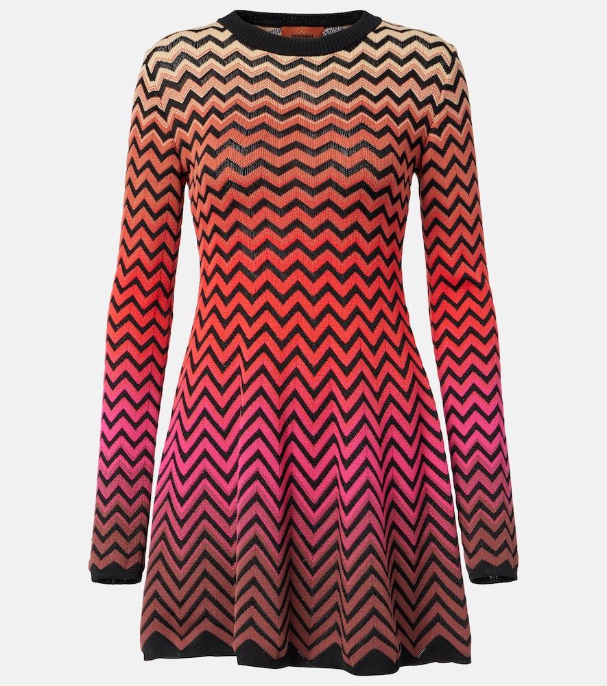 missoni zig zag ombré cotton-blend minidress