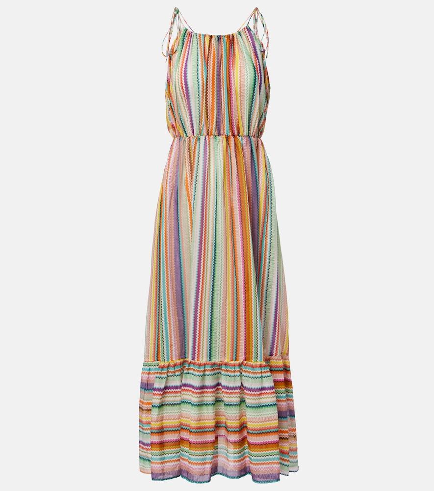 missoni zigzag cotton and silk maxi dress