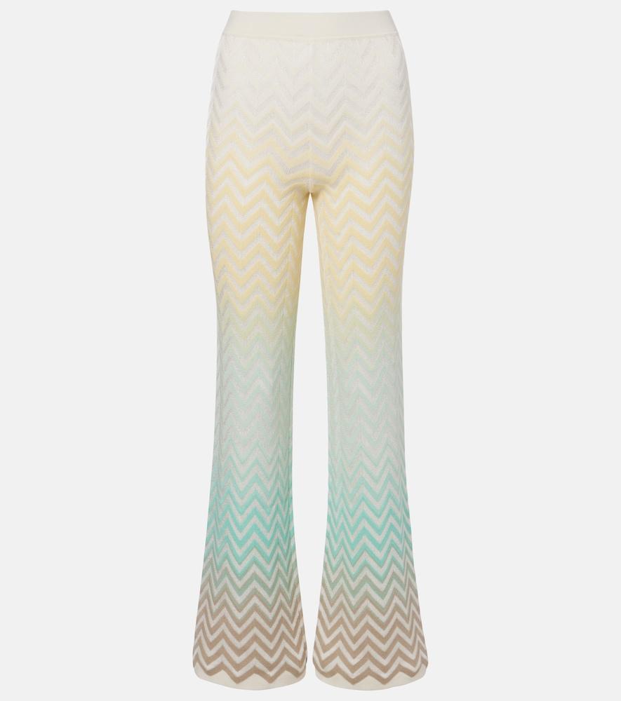 missoni zigzag cotton-blend flared pants