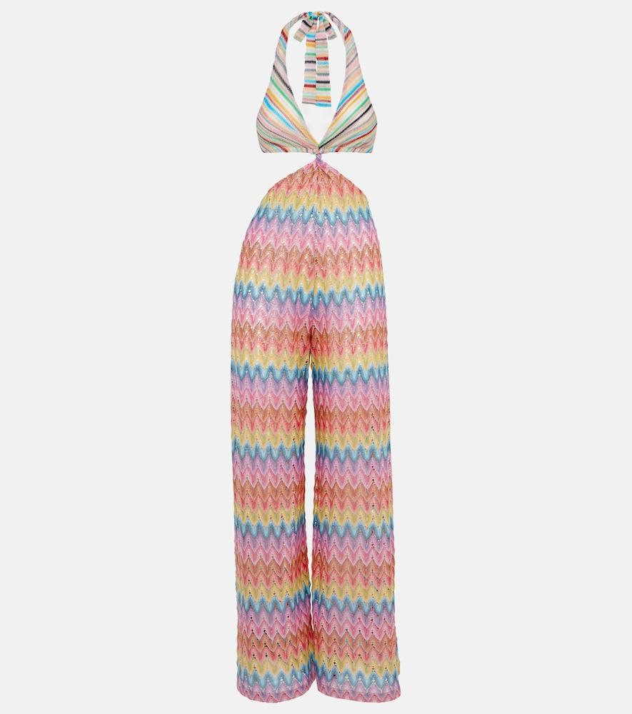 missoni zigzag cotton-blend lamé jumpsuit