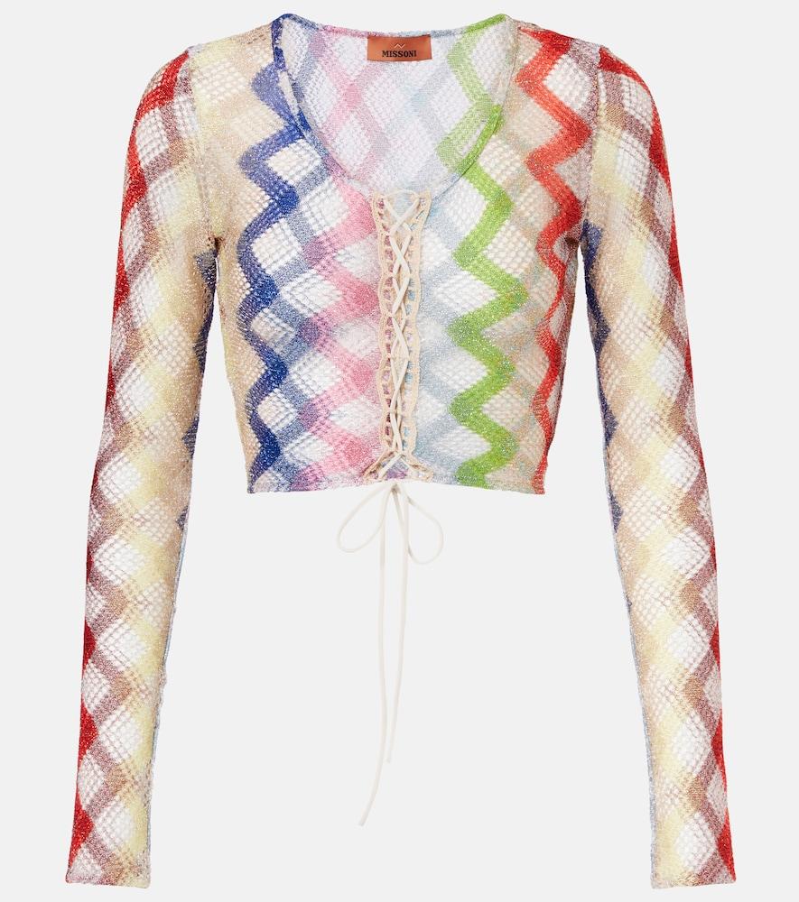missoni zigzag crochet crop top