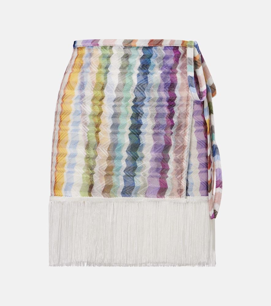 missoni zigzag fringed wrap skirt