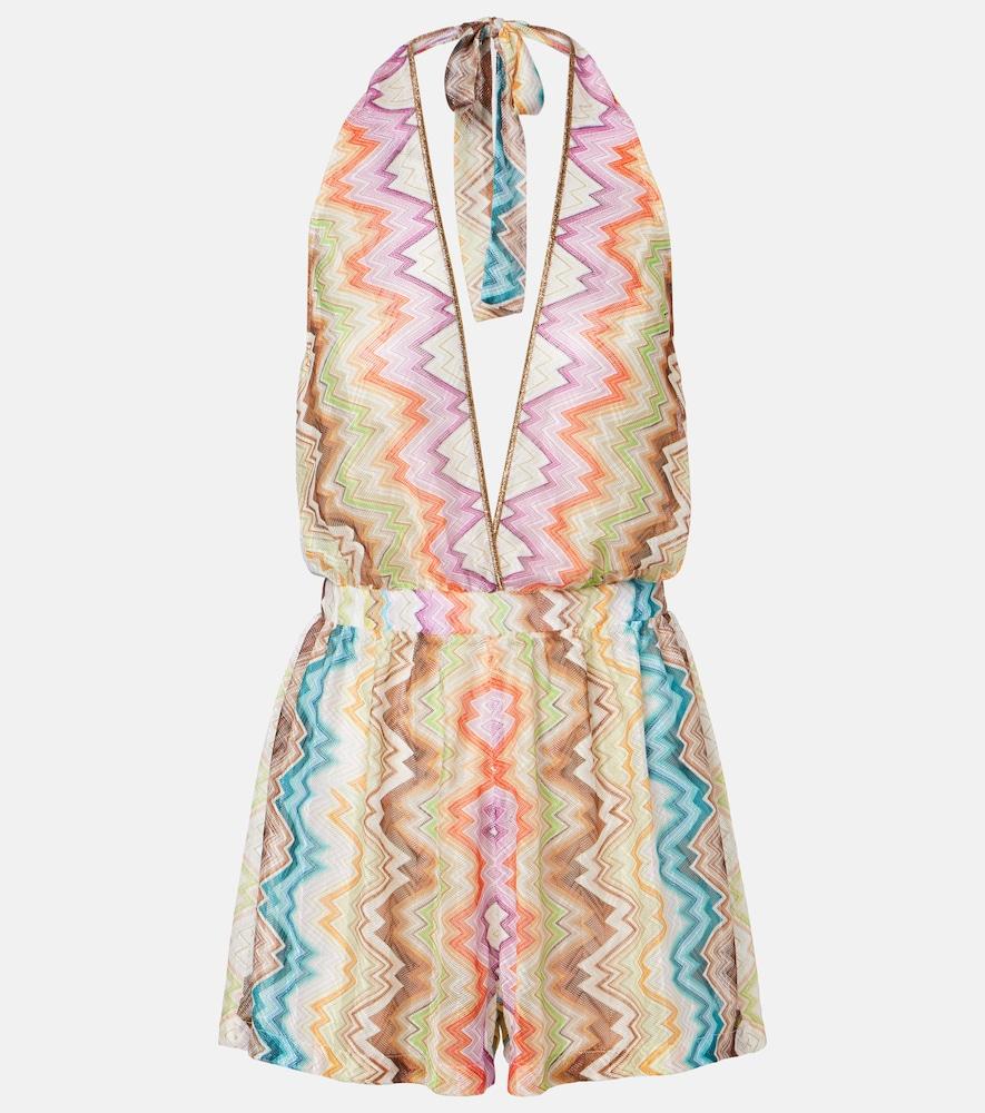missoni zigzag halterneck romper