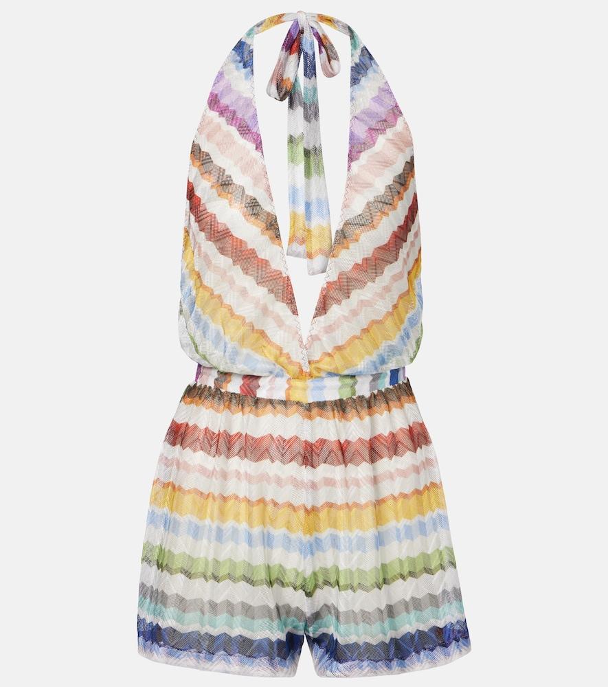 missoni zigzag halterneck romper
