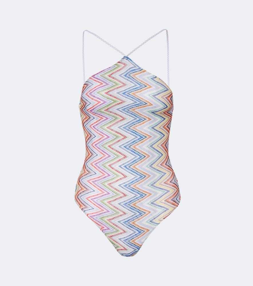 missoni zigzag halterneck swimsuit