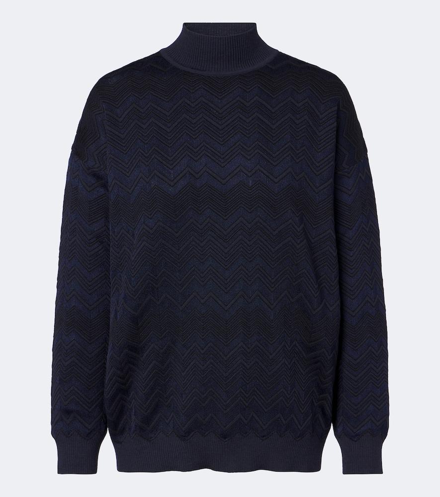 missoni zigzag high neck sweater