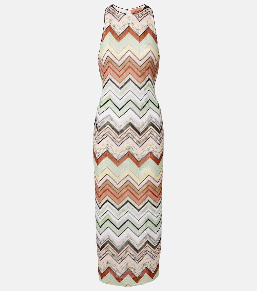 missoni zigzag knitted midi dress
