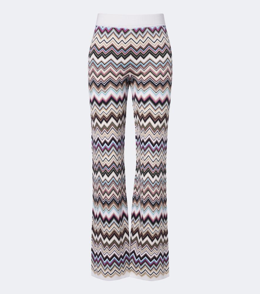 missoni zigzag knitted wide-leg pants