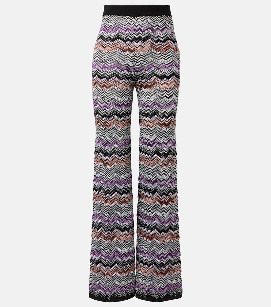 missoni zigzag knitted wide-leg pants