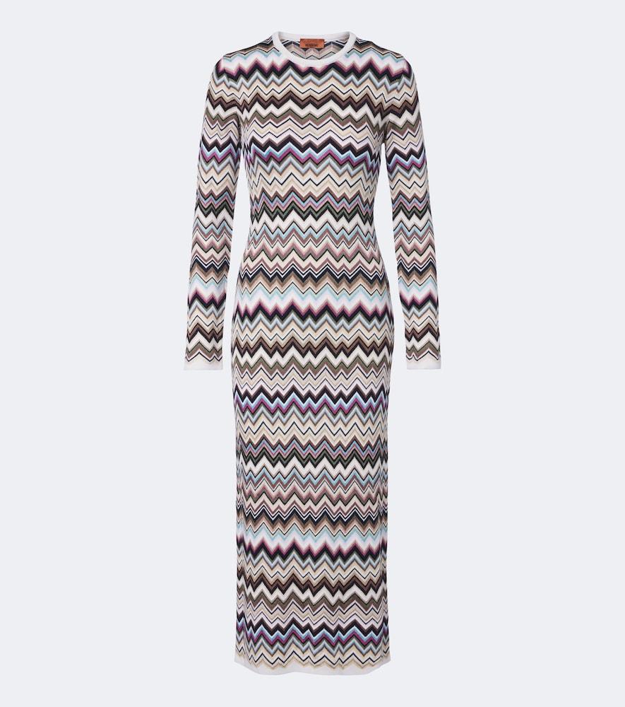 missoni zigzag knitted wool-blend midi dress
