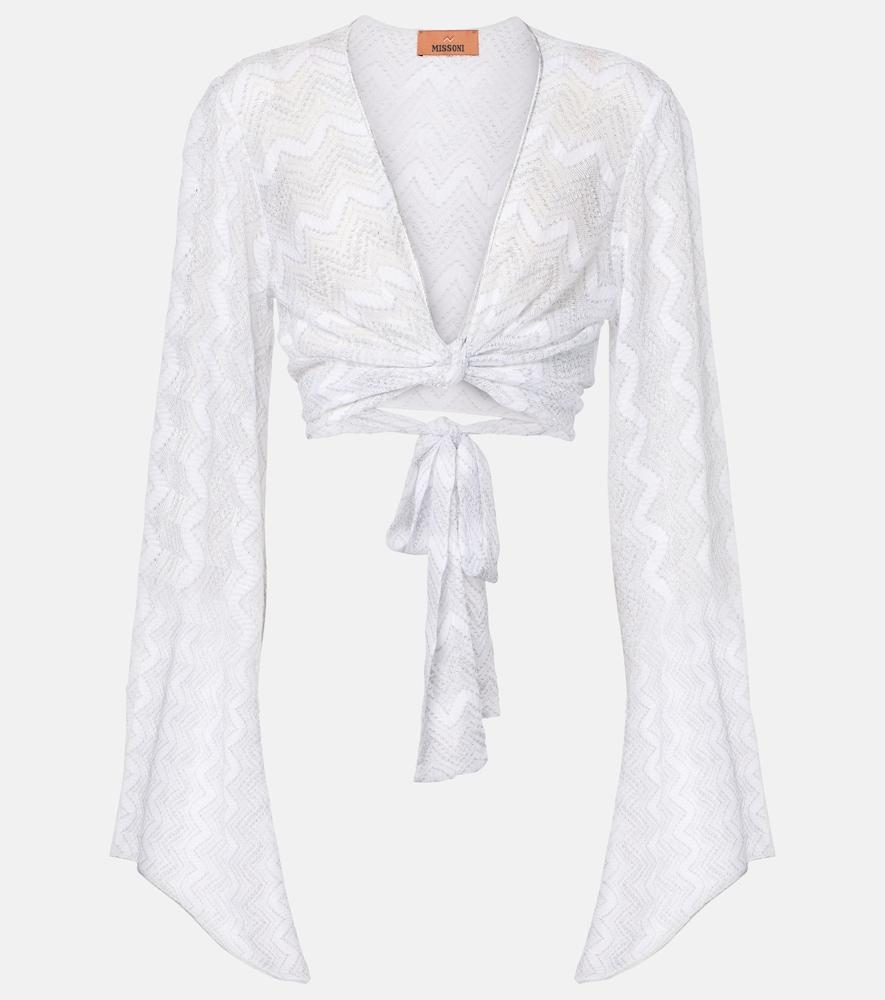 missoni zigzag lamé crop top