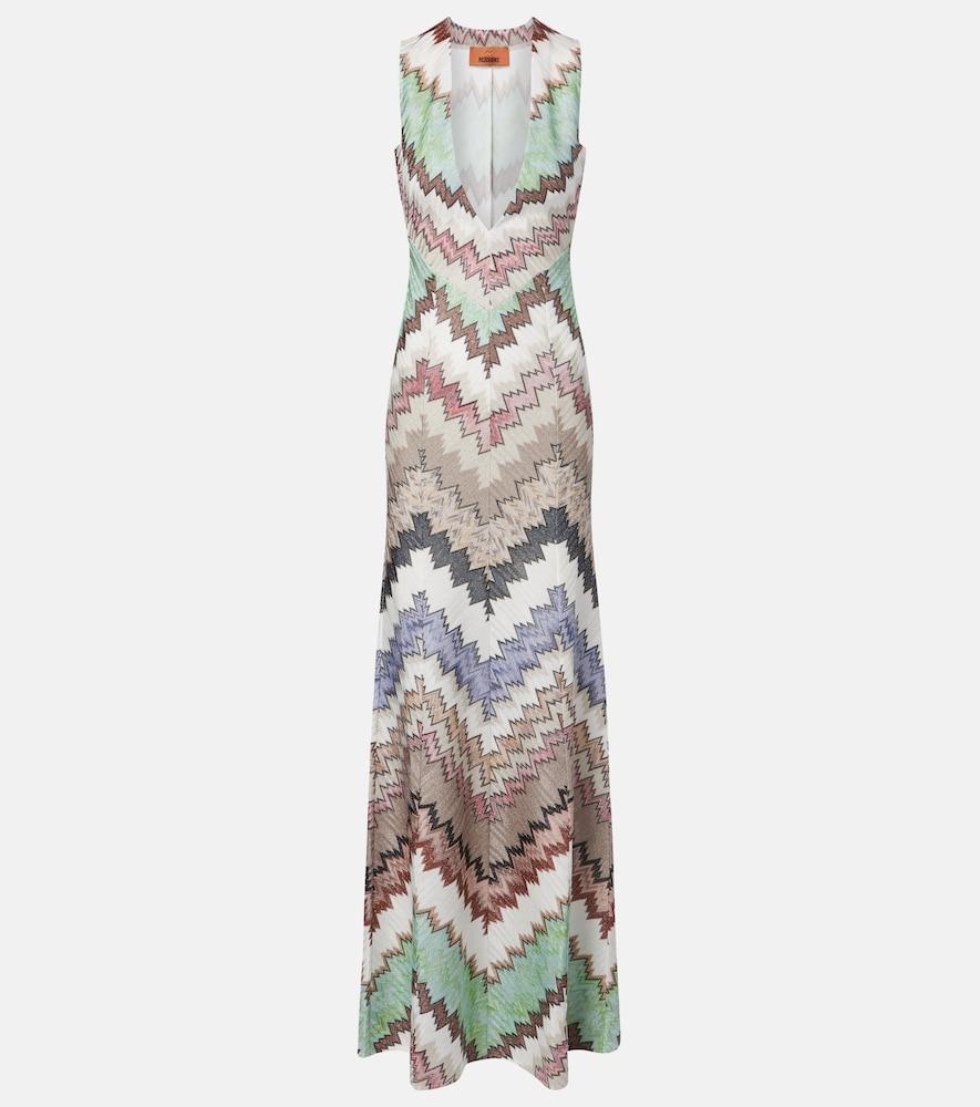 missoni zigzag lamé maxi dress