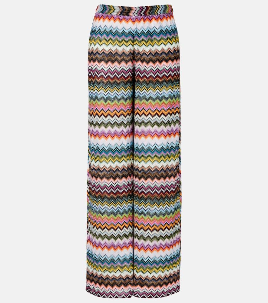 missoni zigzag lamé palazzo pants