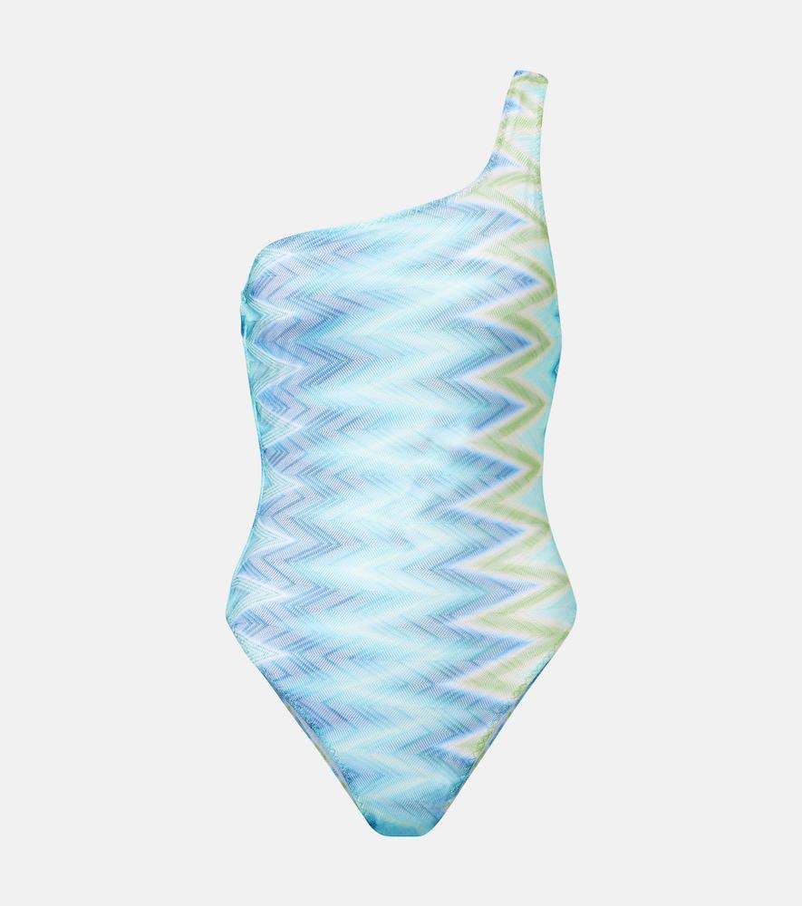 missoni zigzag one-shoulder swimsuit