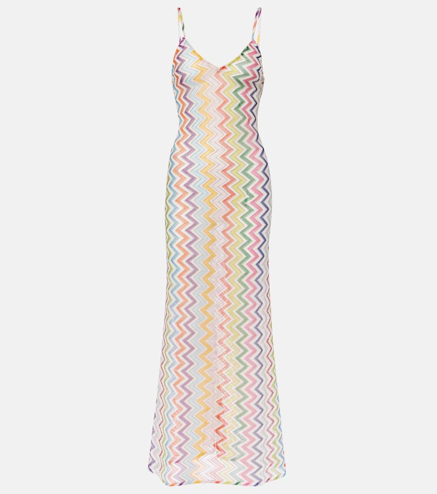 missoni zigzag open-back maxi dress
