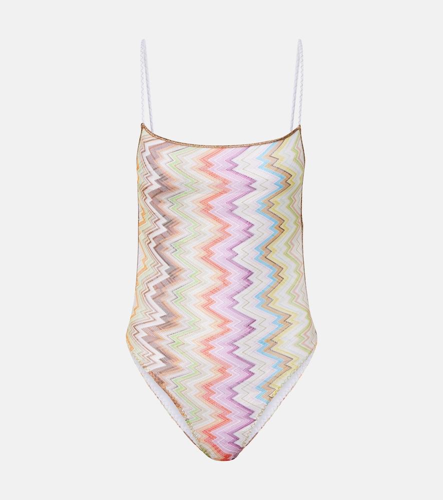 missoni zigzag open-back swimsuit