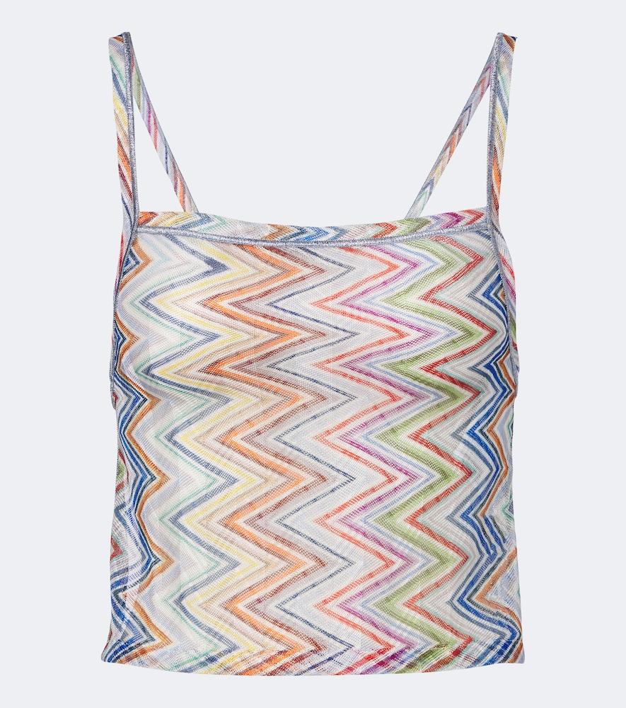 missoni zigzag open-back top