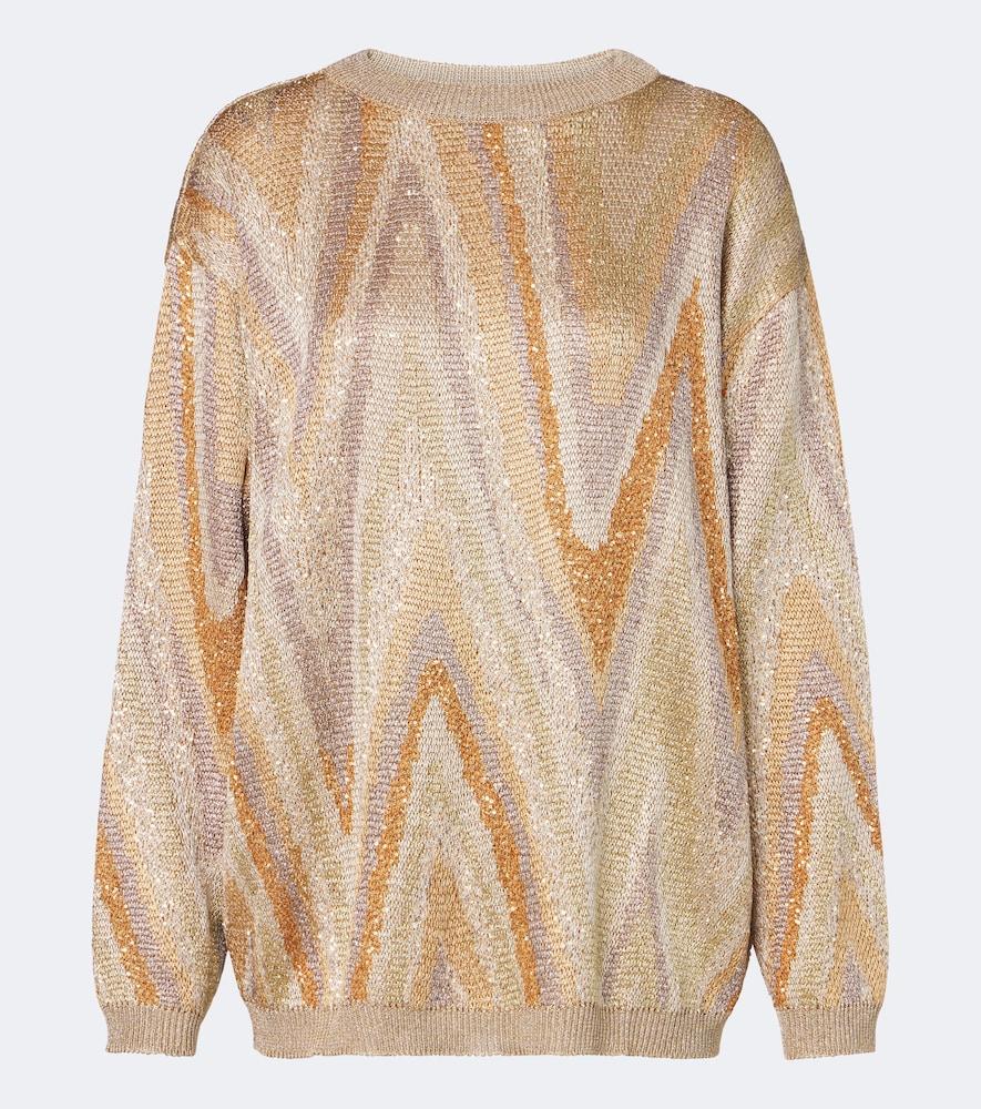 missoni zigzag sequined lamé sweater