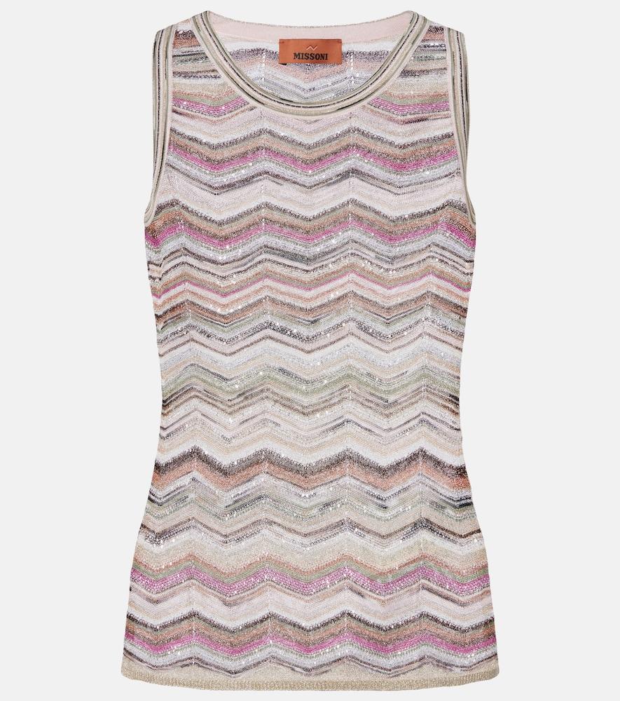 missoni zigzag sequined lamé top
