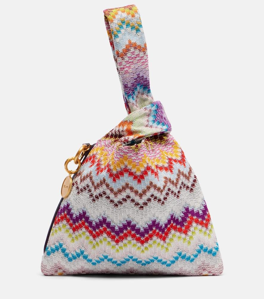missoni zigzag small jacquard top-handle bag