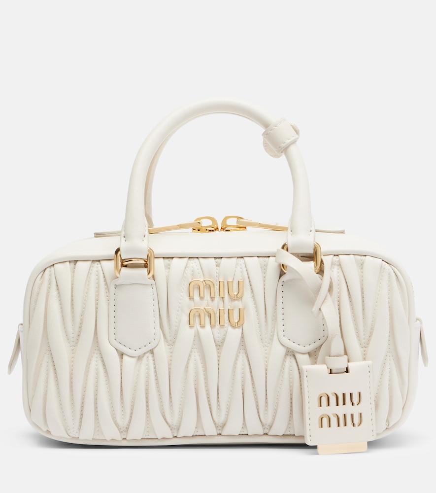 miu miu arcadie small leather top-handle bag