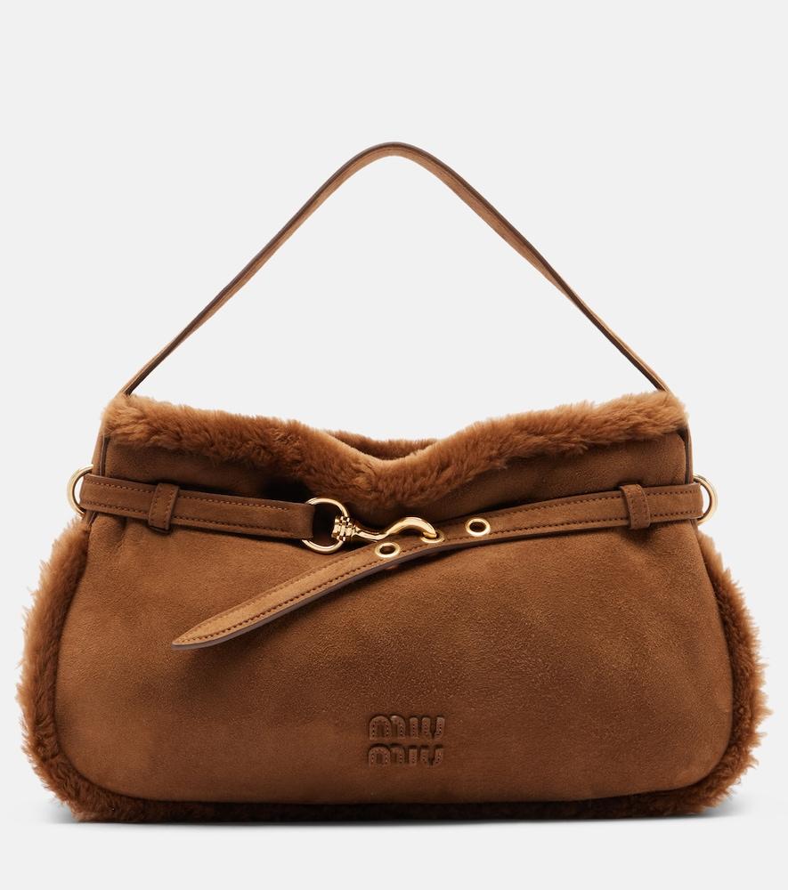 miu miu aventure suede shoulder bag
