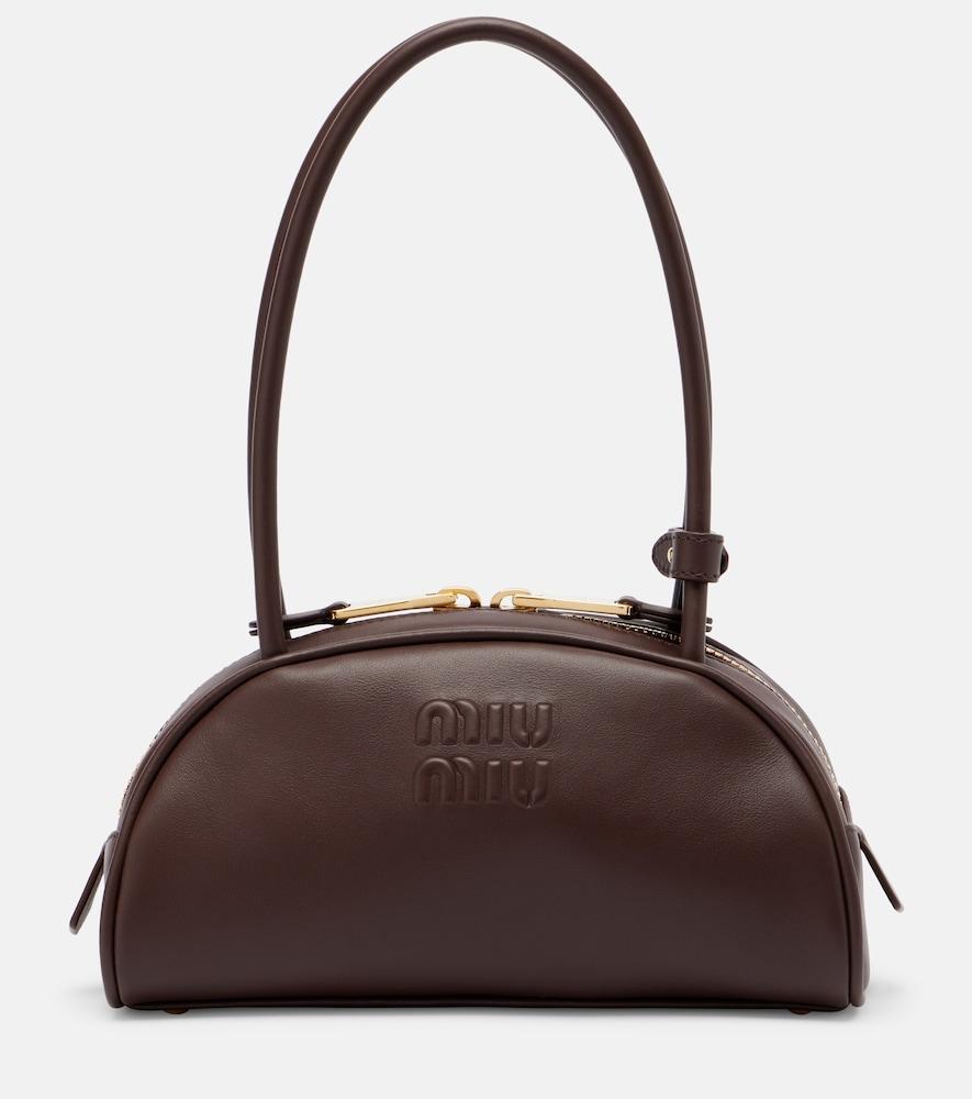 miu miu beau small leather bowling bag