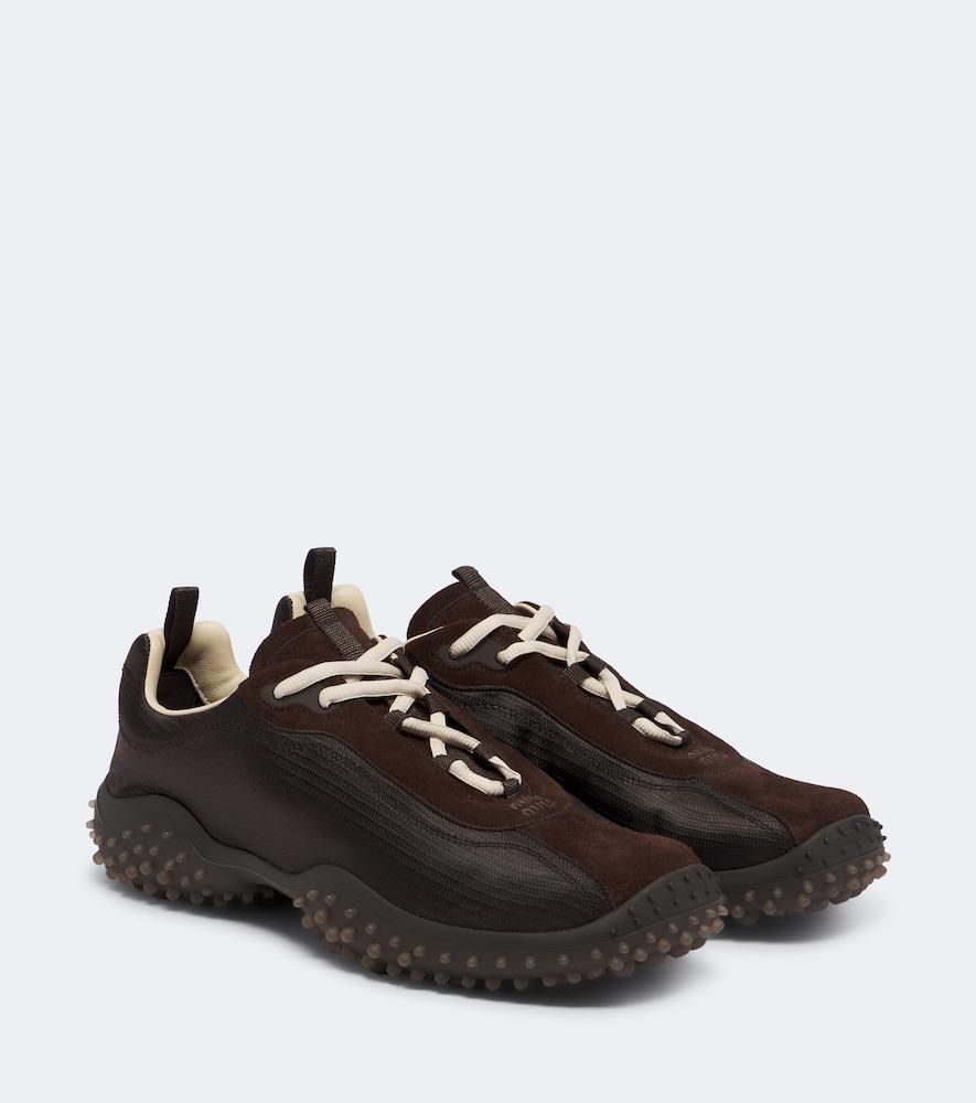 miu miu bubble suede-trimmed sneakers