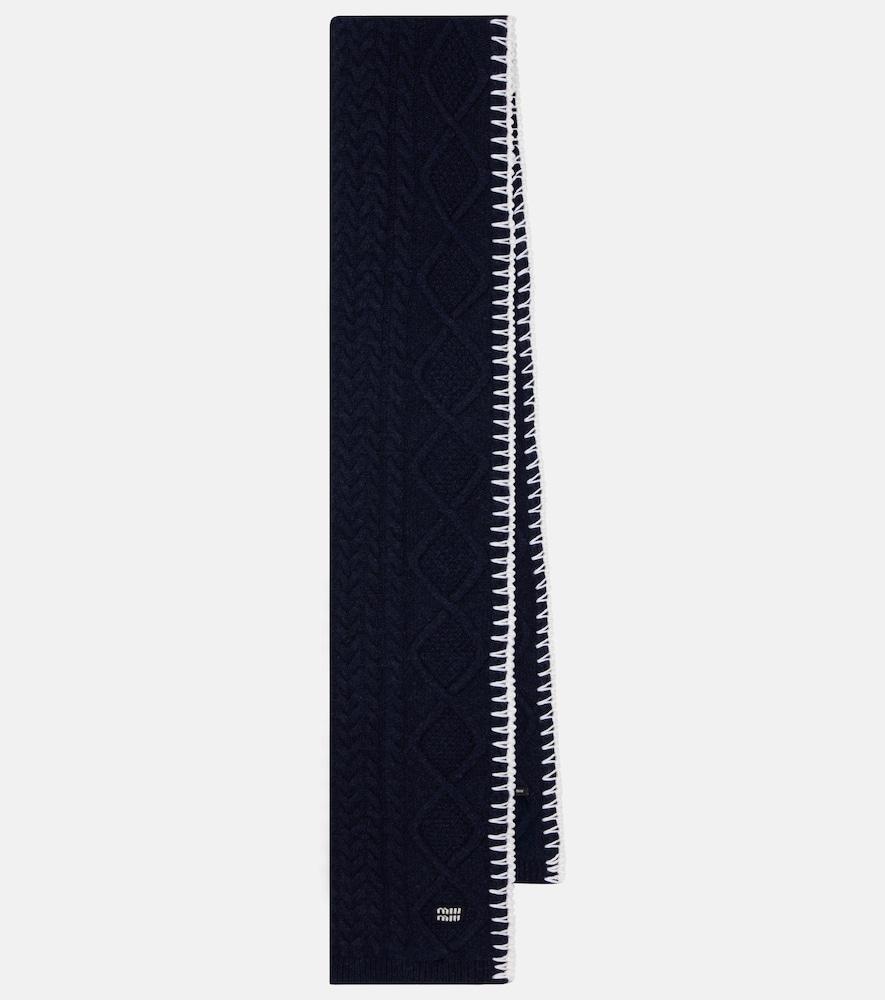 miu miu cable-knit wool and cashmere scarf