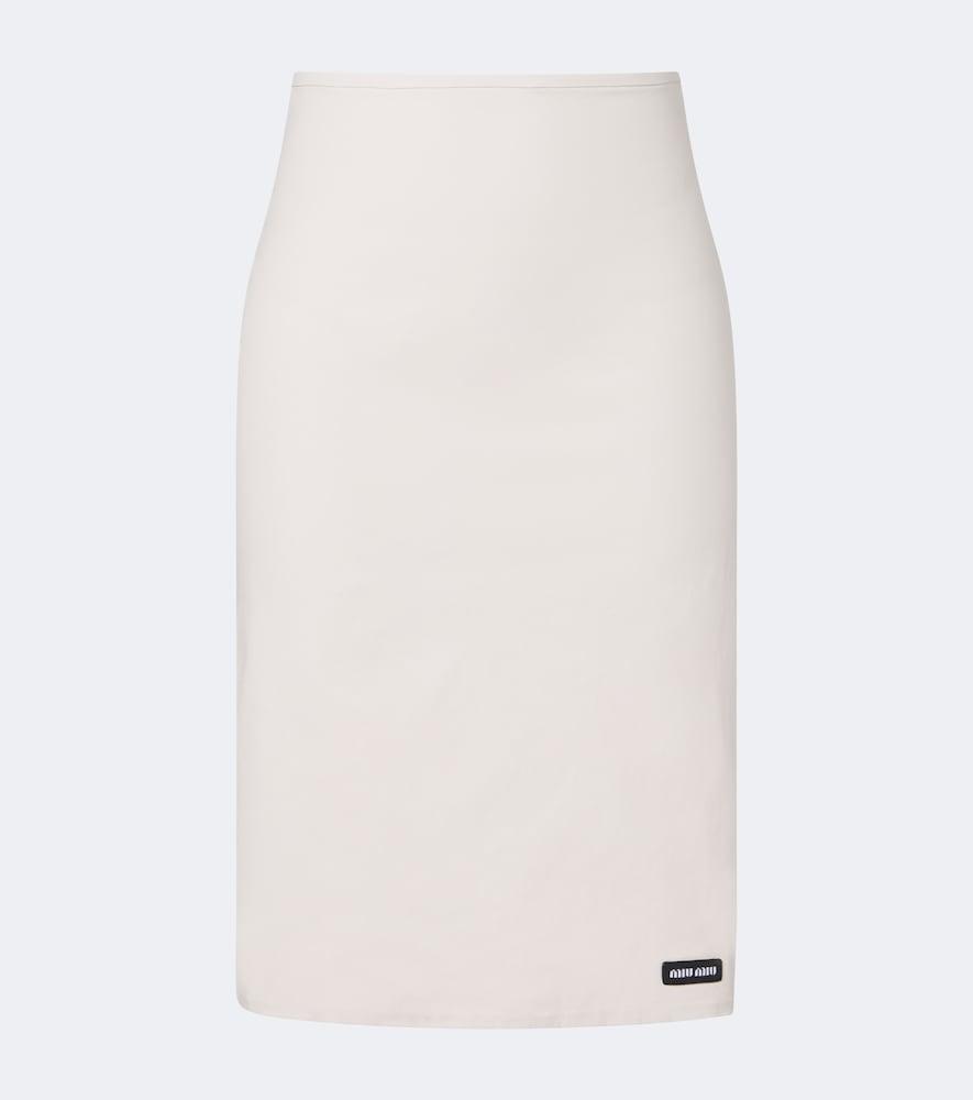 miu miu cotton-blend poplin pencil skirt