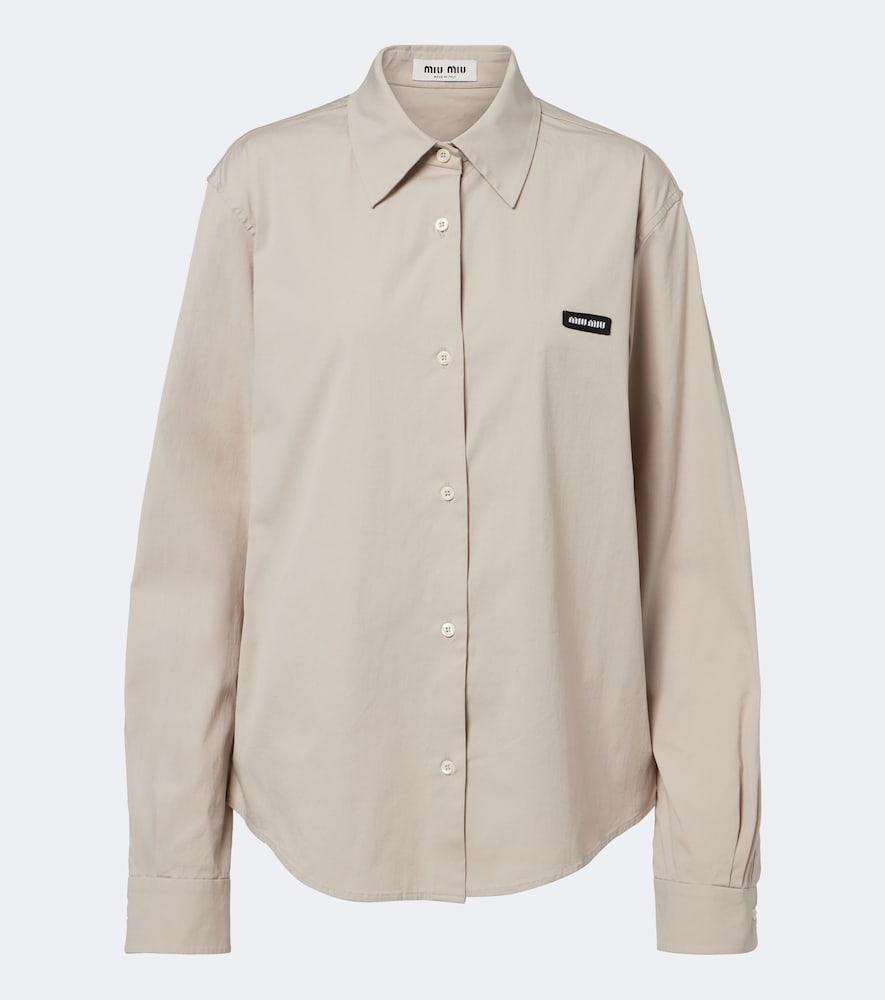 miu miu cotton-blend poplin shirt