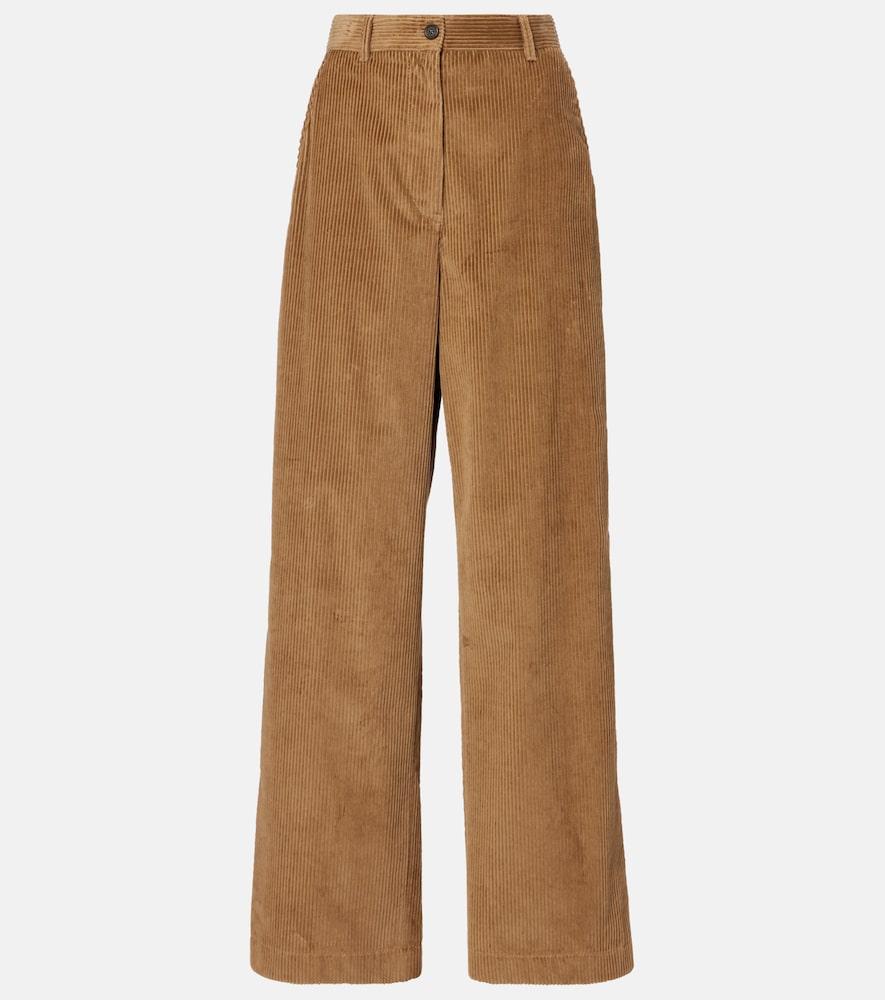 miu miu cotton corduroy wide-leg pants