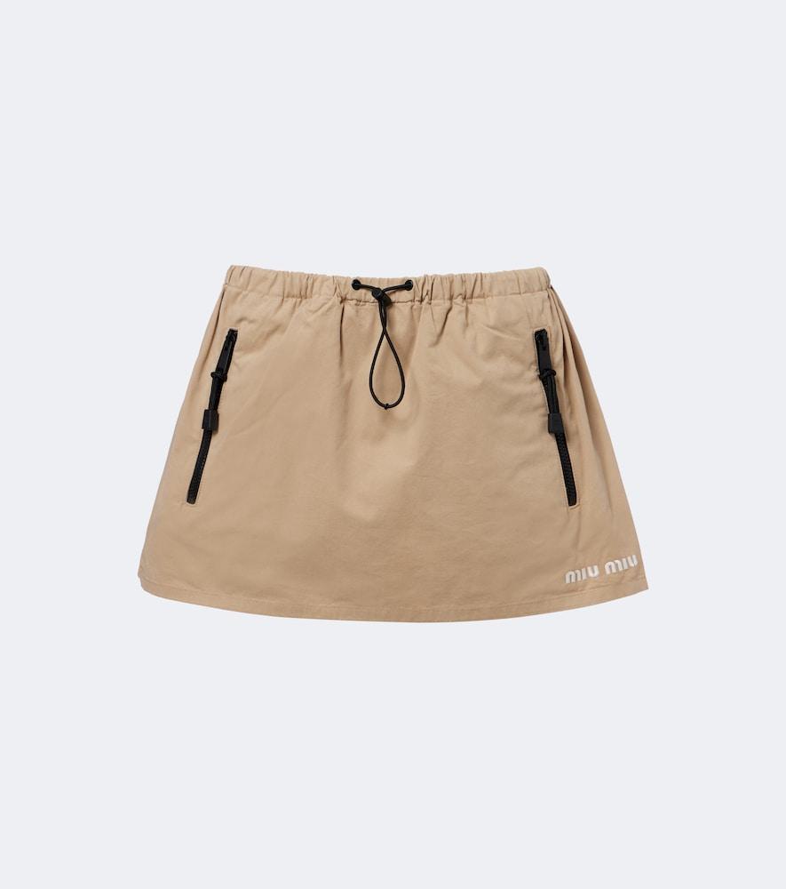 miu miu cotton gabardine miniskirt