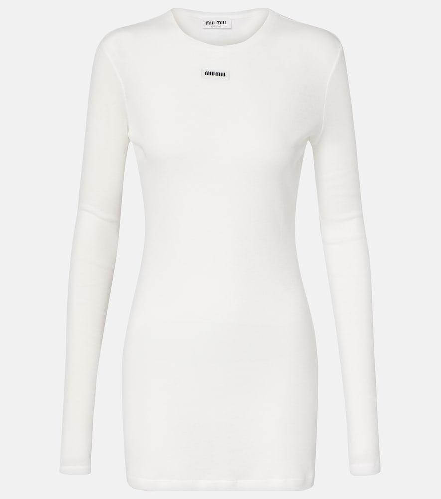 miu miu cotton jersey minidress