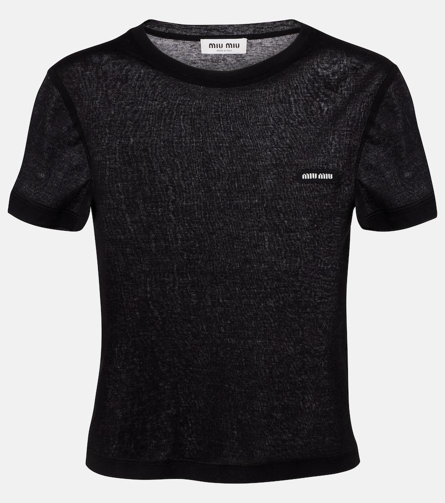 miu miu cotton jersey t-shirt
