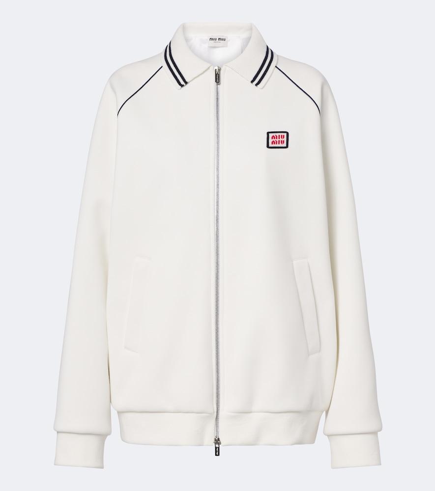 miu miu cotton piqué blouson jacket