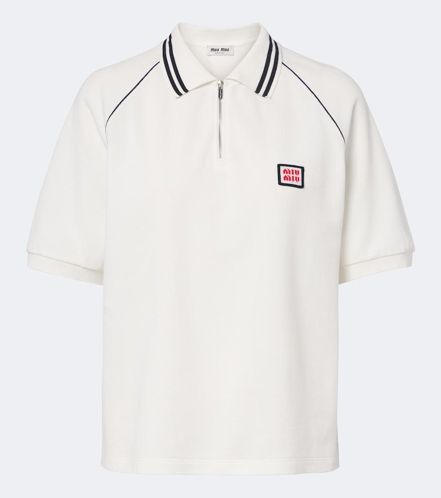 miu miu cotton piqué polo shirt