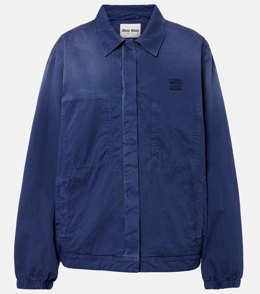 miu miu cotton twill blouson jacket