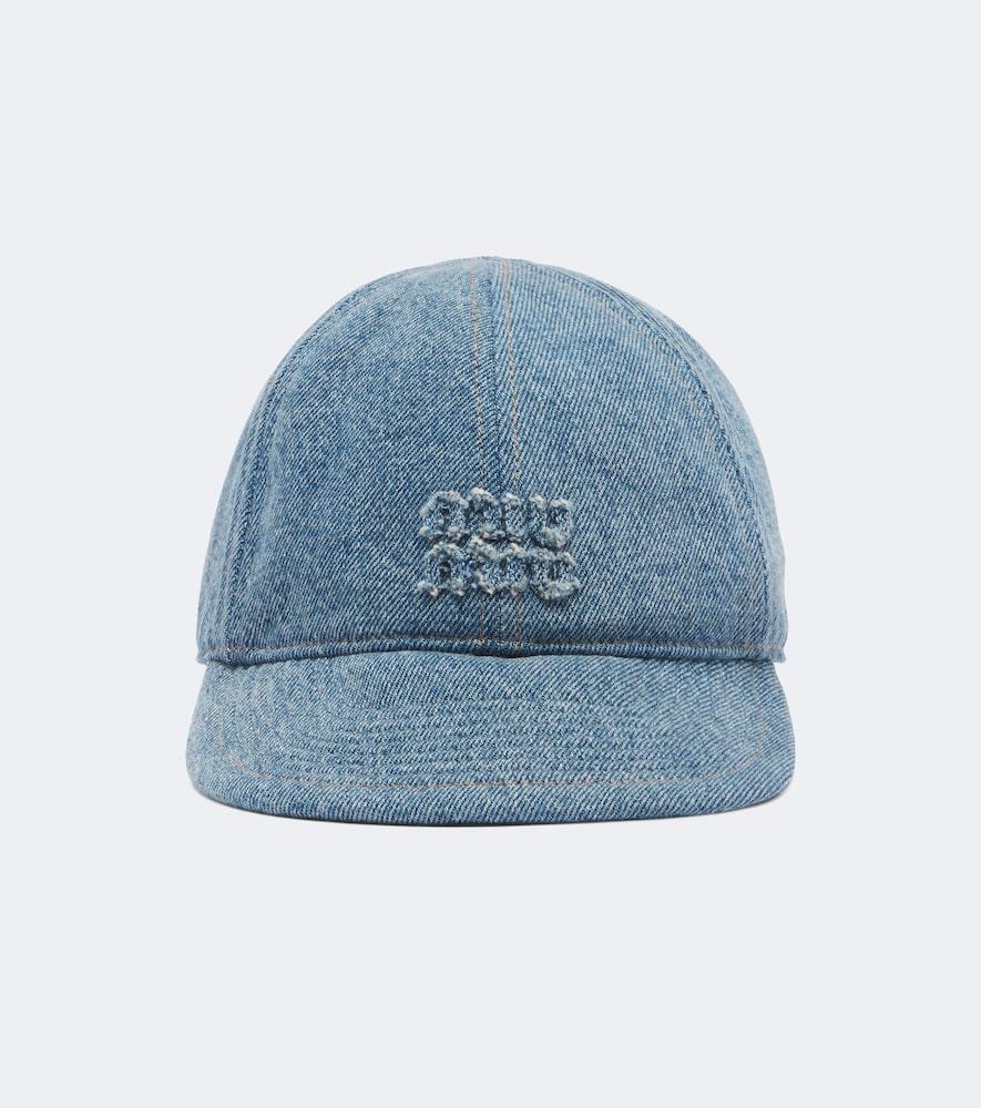 miu miu denim baseball cap