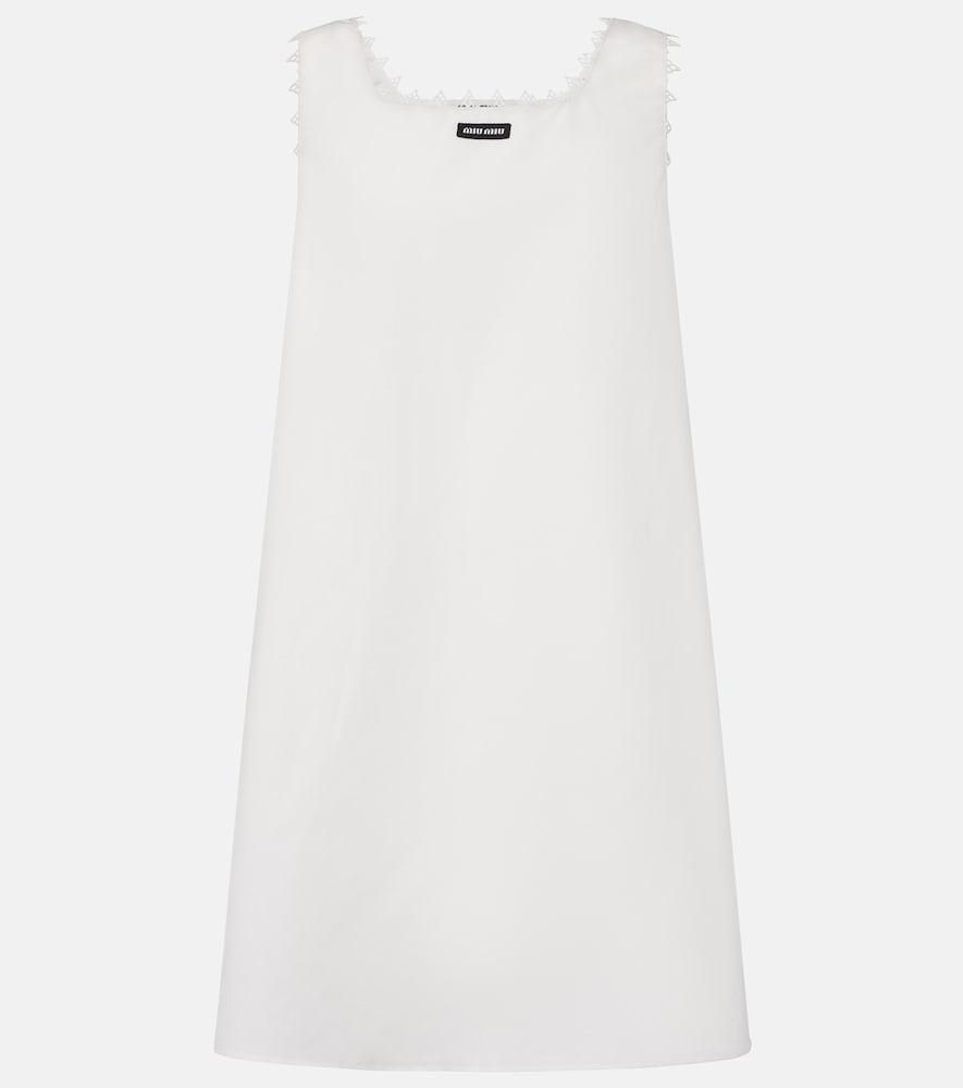 miu miu embroidered cotton and linen minidress