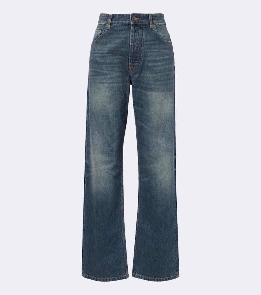 miu miu faded wide-leg jeans