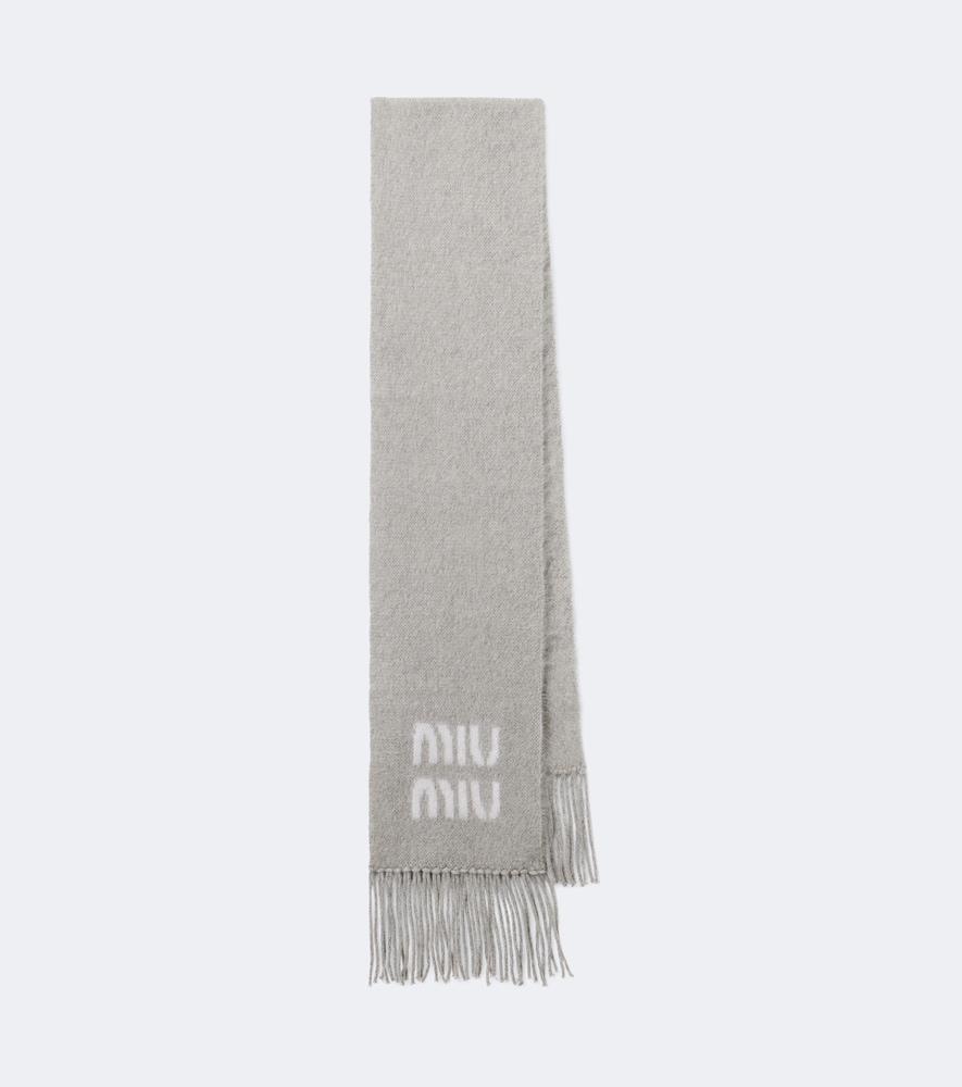 miu miu fringed mohair and wool-blend scarf