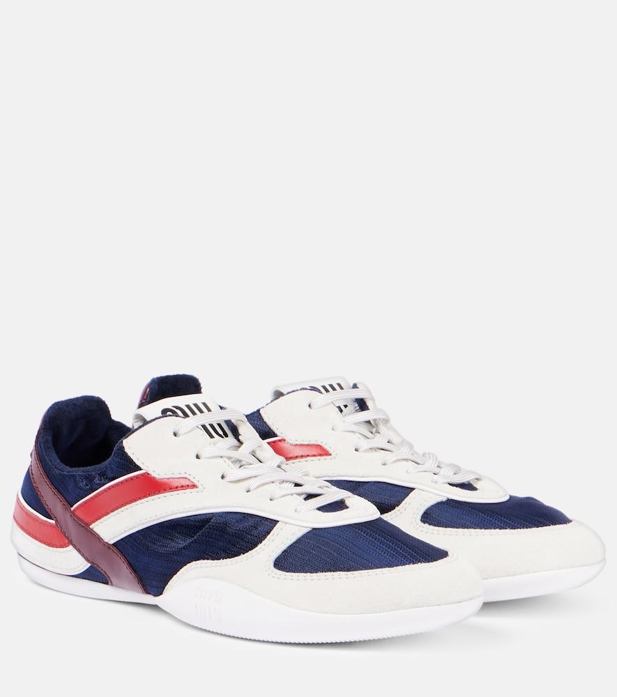 miu miu gymnasium leather-trimmed sneakers