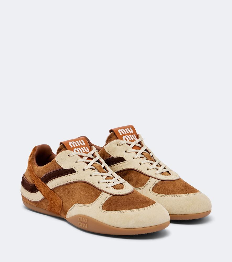 miu miu gymnasium suede sneakers