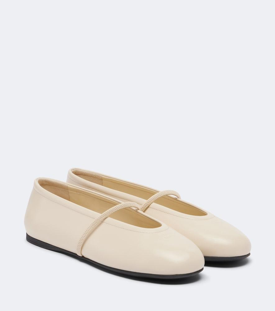 miu miu leather ballet flats
