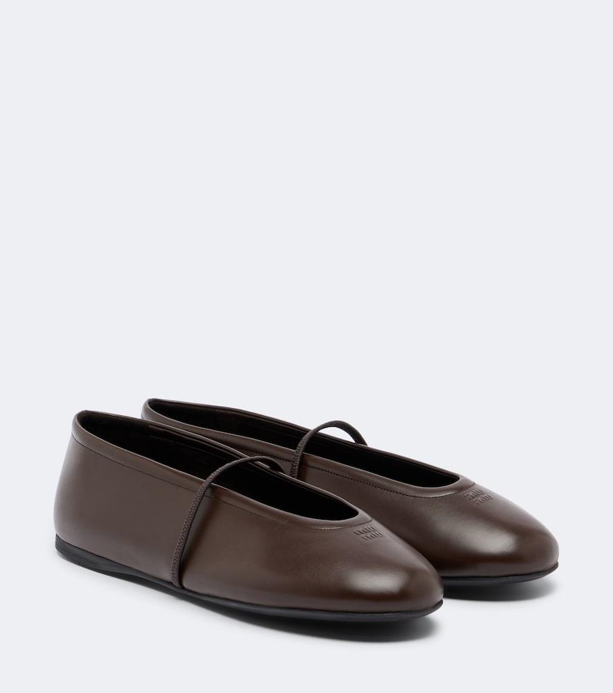 miu miu leather ballet flats