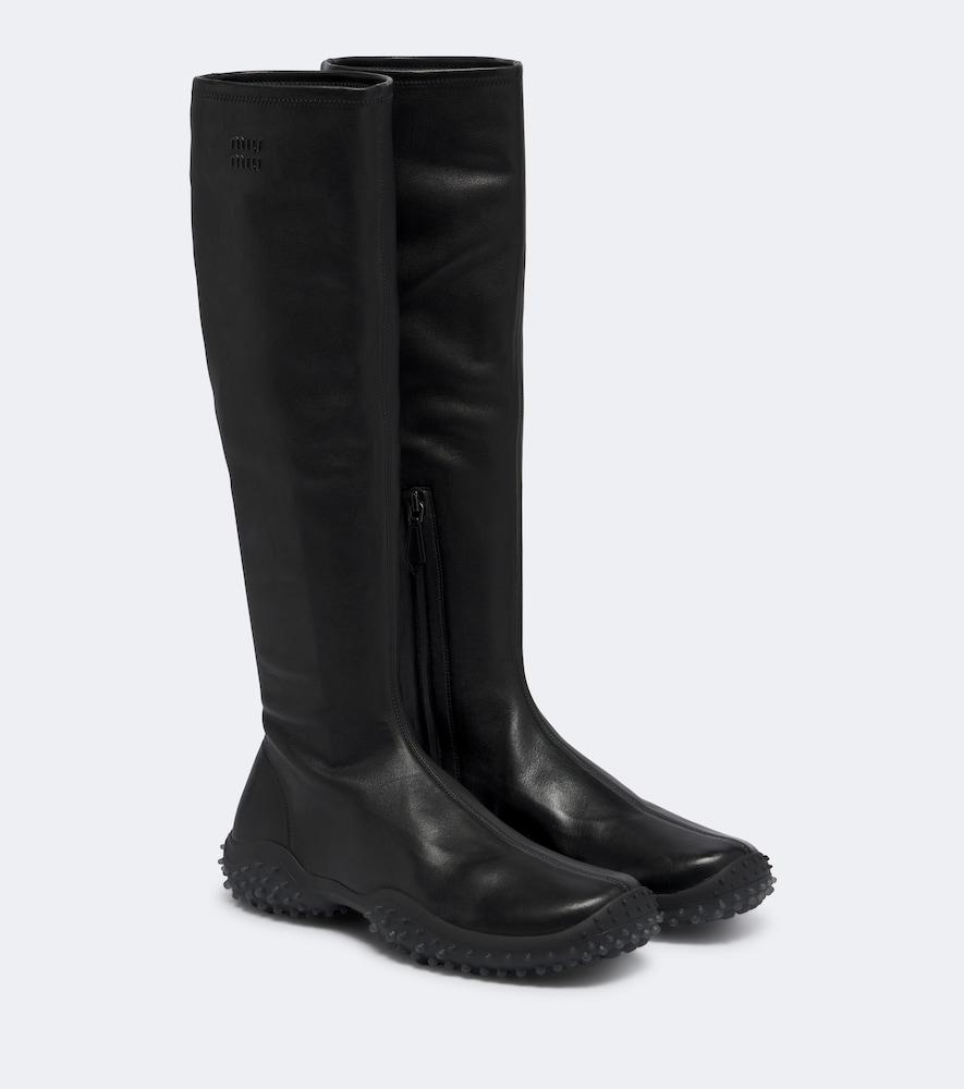 miu miu leather knee-high boots
