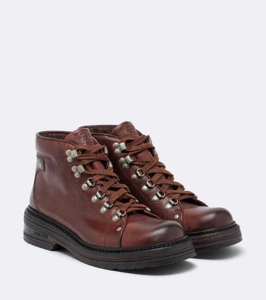 miu miu leather lace-up boots